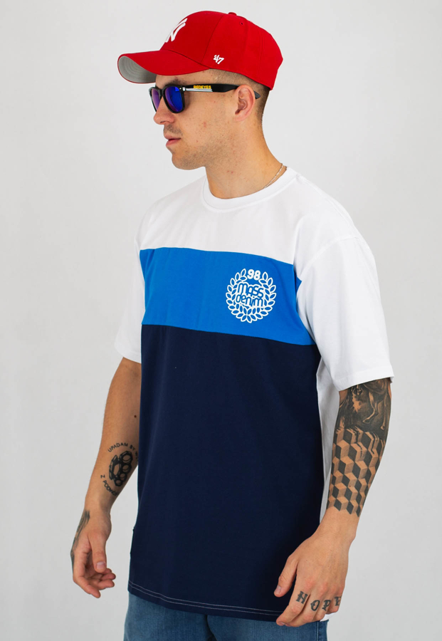 T-shirt Mass T3 biało niebieski