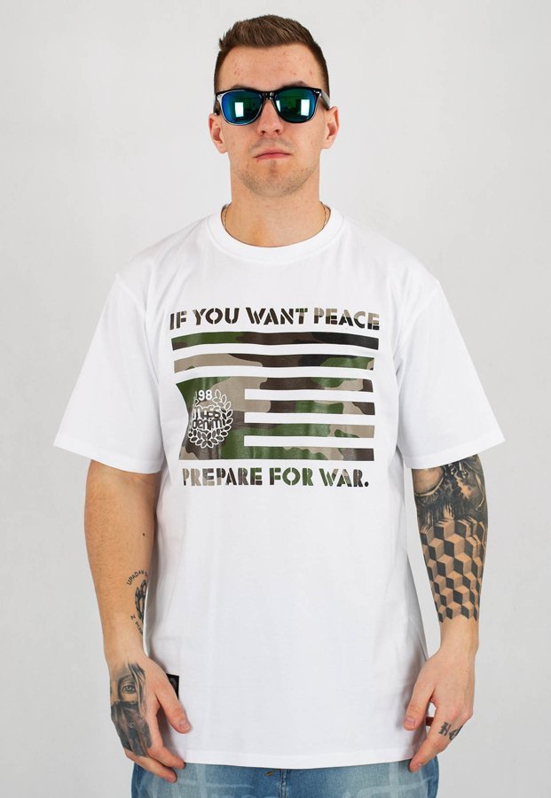 T-shirt Mass War & Peace biały