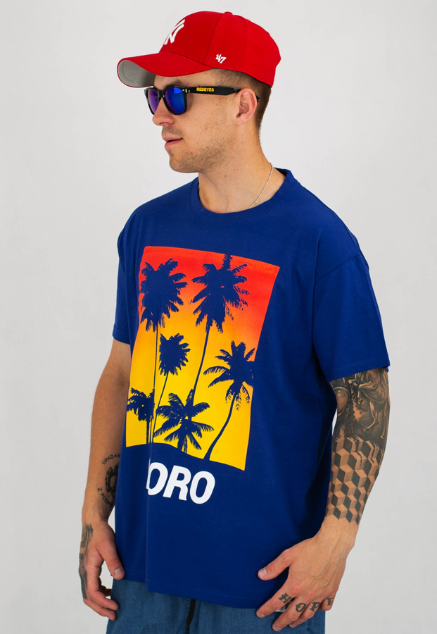 T-shirt Moro Sport Moro Palm niebieski