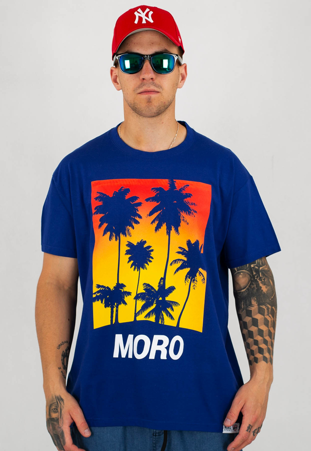 T-shirt Moro Sport Moro Palm niebieski