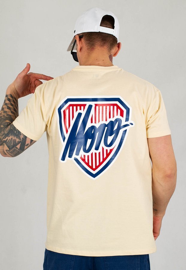 T-shirt Moro Sport Shield Slant Tag beżowy