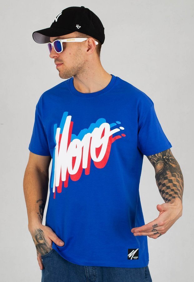 T-shirt Moro Sport Slant Color niebieski