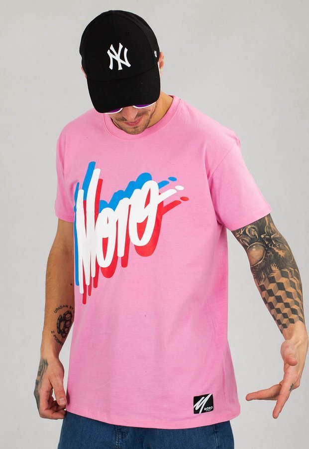 T-shirt Moro Sport Slant Color różowy
