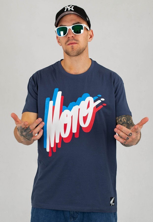 T-shirt Moro Sport Slant Color stalowy