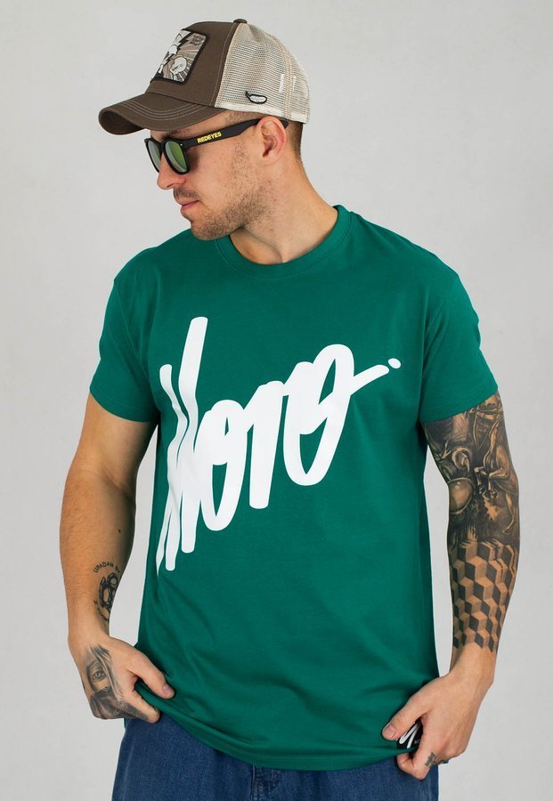 T-shirt Moro Sport Slant Tag zielony