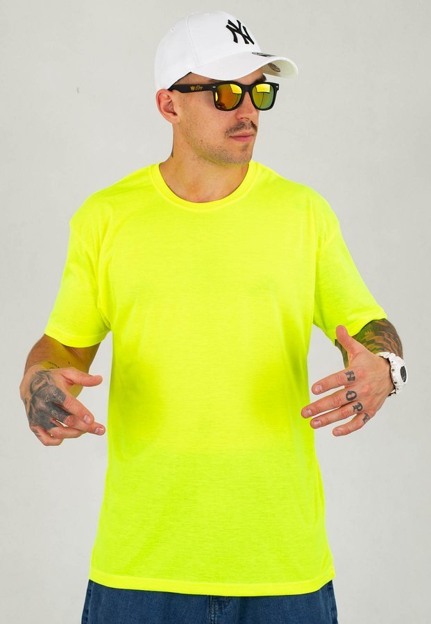 T-shirt Niemaloga Slim 150 Smooth jasno żółty