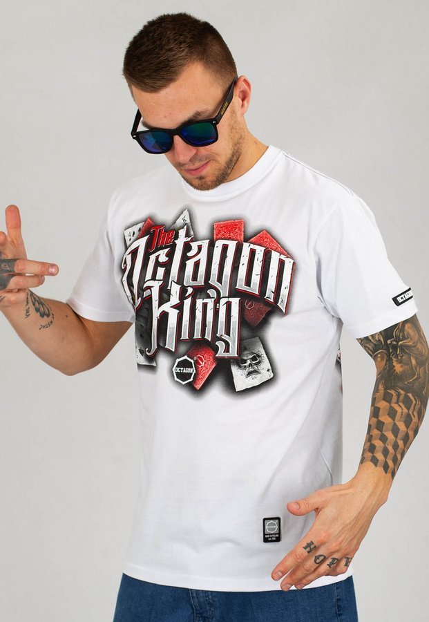 T-shirt Octagon King biały