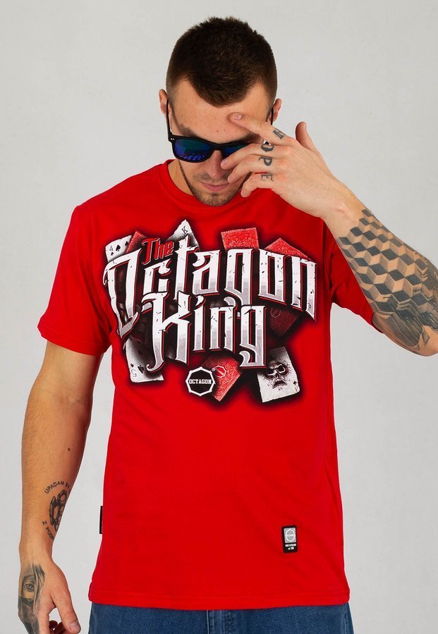 T-shirt Octagon King czerwony