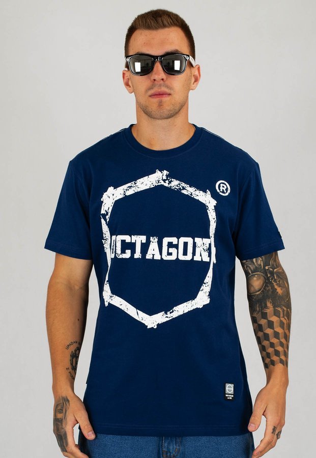 T-shirt Octagon Logo Smash duże granatowy
