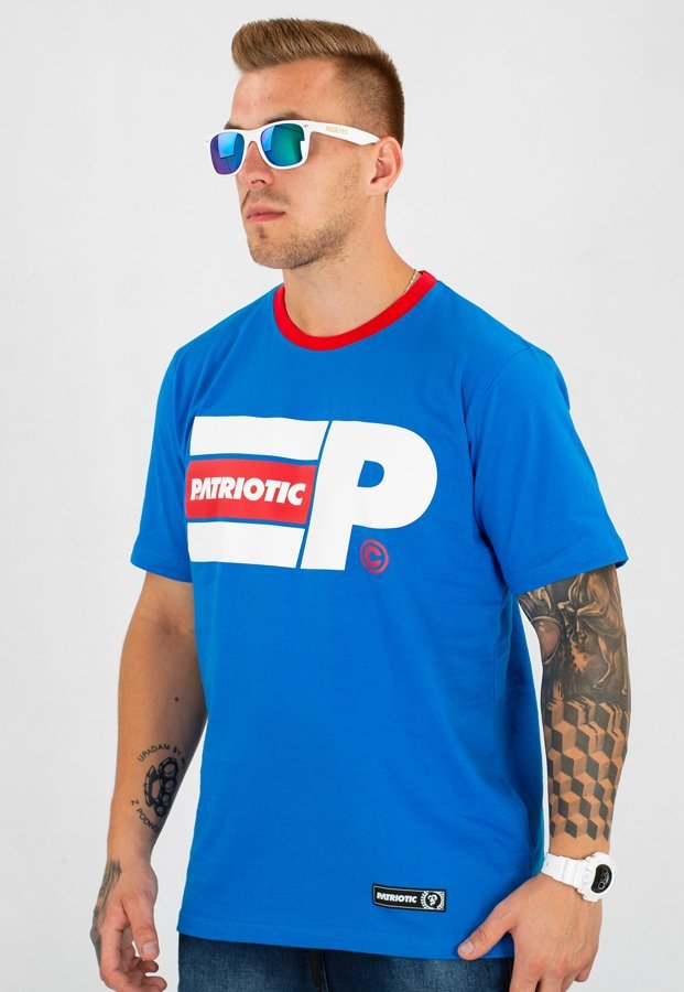 T-shirt Patriotic Big Flag niebieski