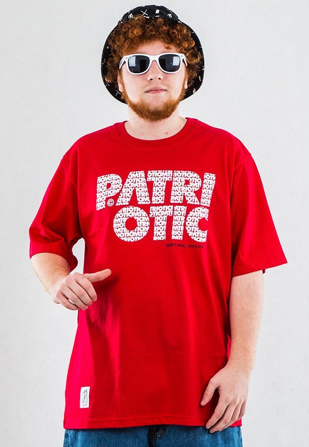 T-shirt Patriotic CLS Fonts czerwony