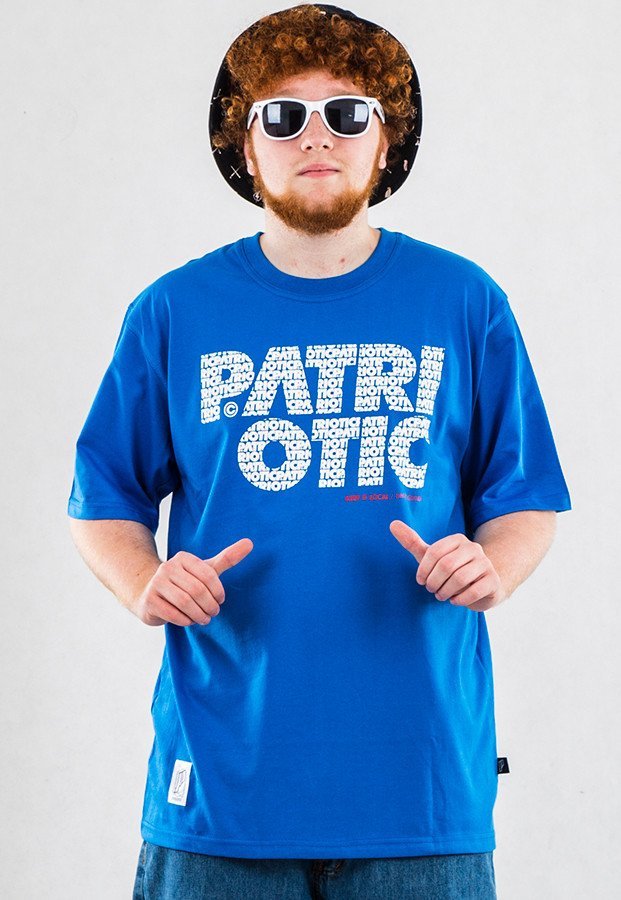 T-shirt Patriotic CLS Fonts niebieski
