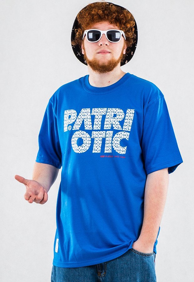 T-shirt Patriotic CLS Fonts niebieski