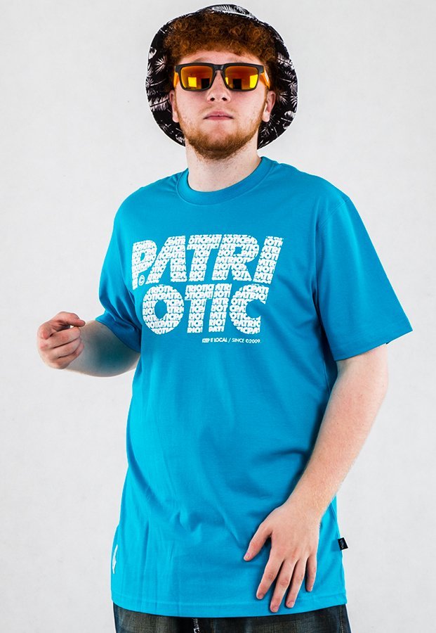 T-shirt Patriotic CLS Fonts turkusowy