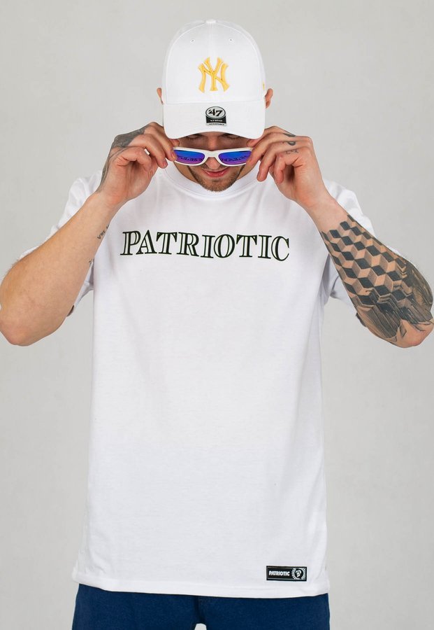 T-shirt Patriotic Celadon Shadow biało seledynowy