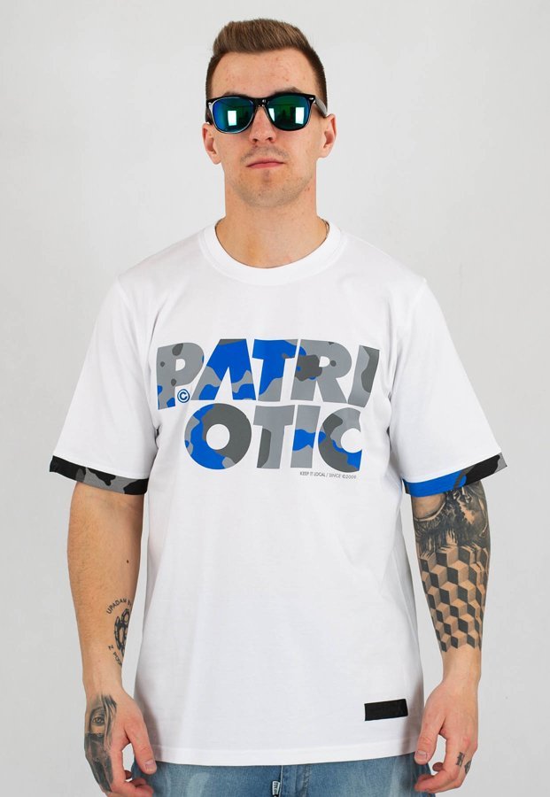 T-shirt Patriotic Cls Camo biała