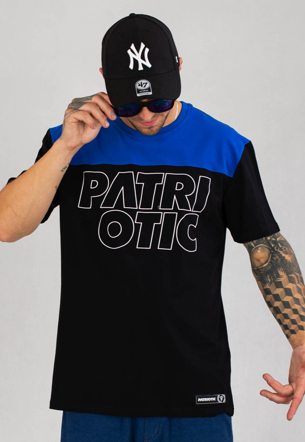 T-shirt Patriotic Cls Contour Shoulder czarno chabrowy