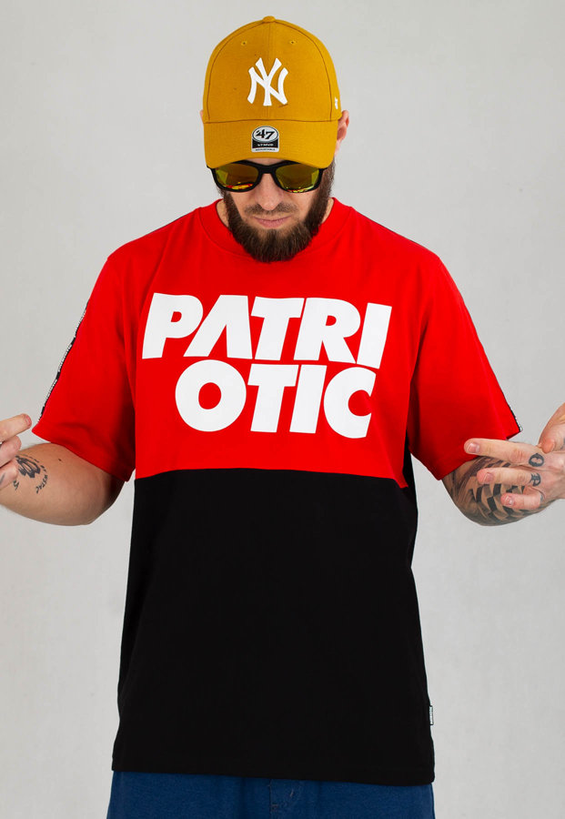 T-shirt Patriotic Cls Line czarno czerwony