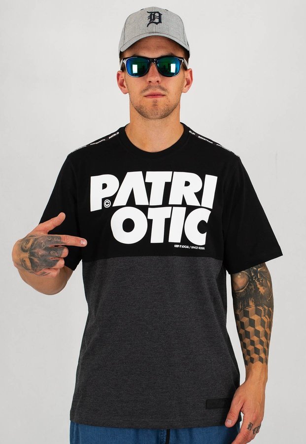 T-shirt Patriotic Cls Shoulder czarno grafitowy