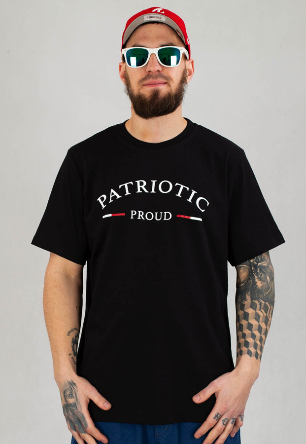T-shirt Patriotic Collage Proud czarny