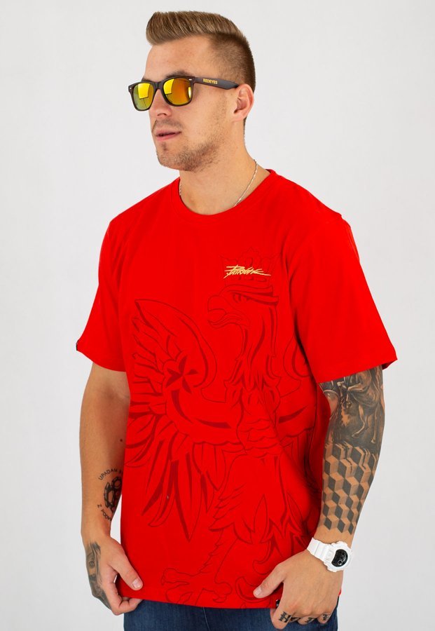 T-shirt Patriotic Eagle Shadow czerwony