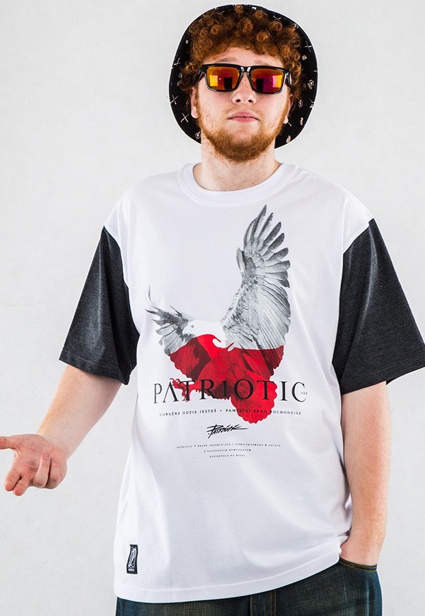 T-shirt Patriotic Eagle biało szary