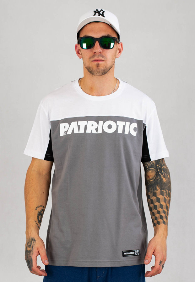 T-shirt Patriotic F-Shoulder biało czarno szara