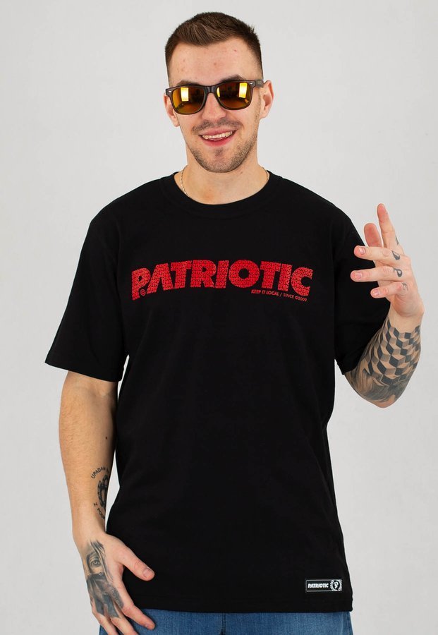 T-shirt Patriotic Futura Fonts czarny
