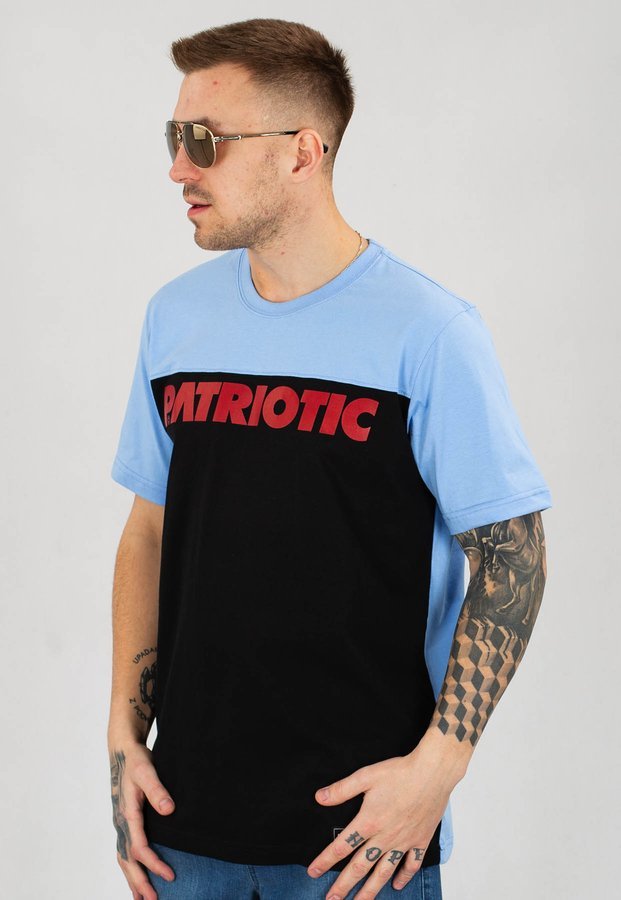 T-shirt Patriotic Futura Shoulder czarno niebieski