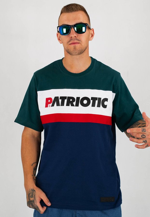 T-shirt Patriotic Futura granatowo zielona