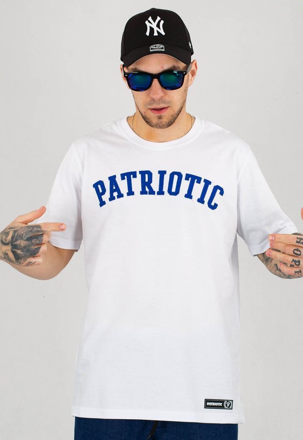 T-shirt Patriotic Patch biały