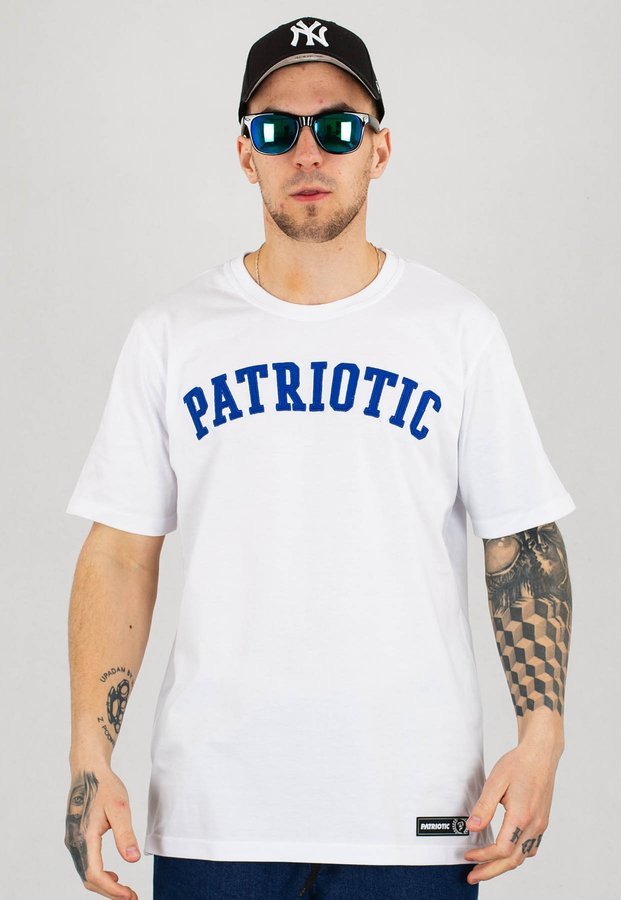 T-shirt Patriotic Patch biały