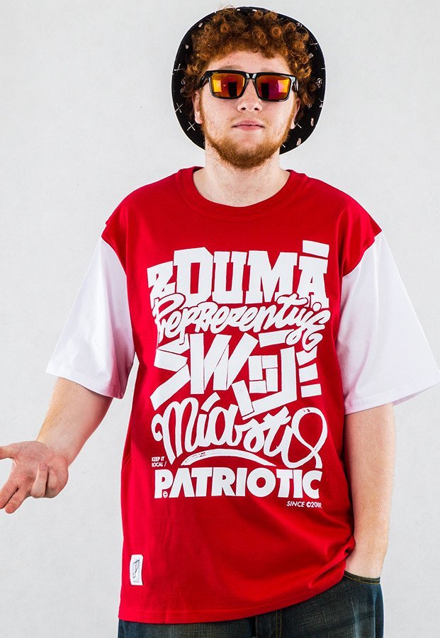 T-shirt Patriotic Reprezentuje czerwono biały