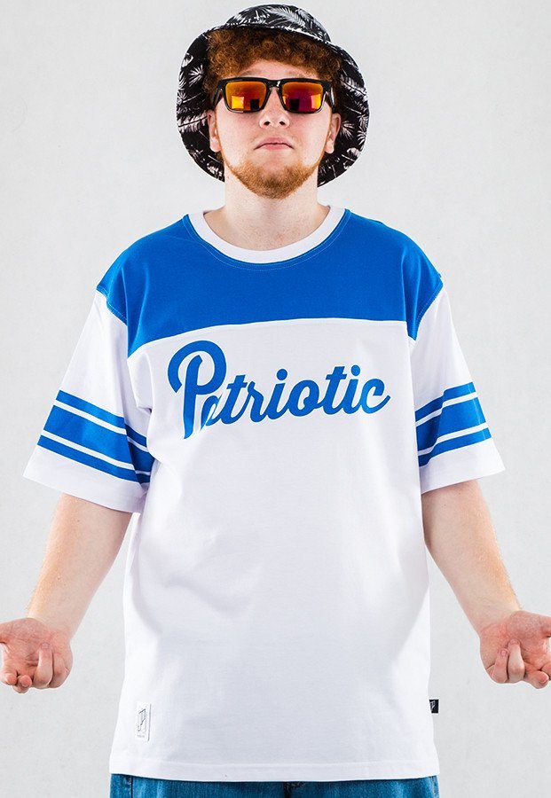 T-shirt Patriotic Shoulder biało niebieski