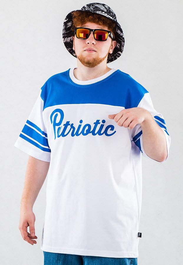 T-shirt Patriotic Shoulder biało niebieski