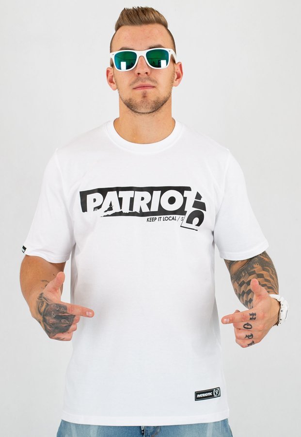 T-shirt Patriotic Sticker biały
