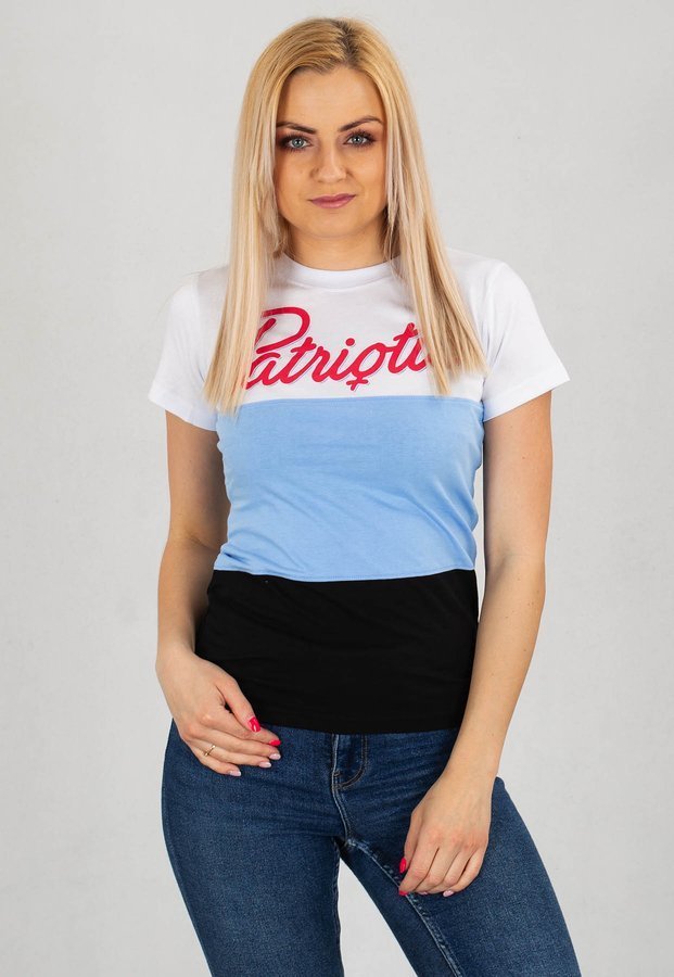 T-shirt Patriotic Strong Mixture biało czarno niebieski
