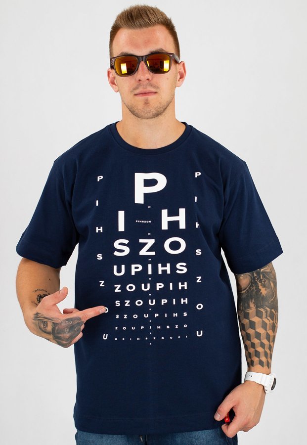 T-shirt PihSzou Optyk granatowy