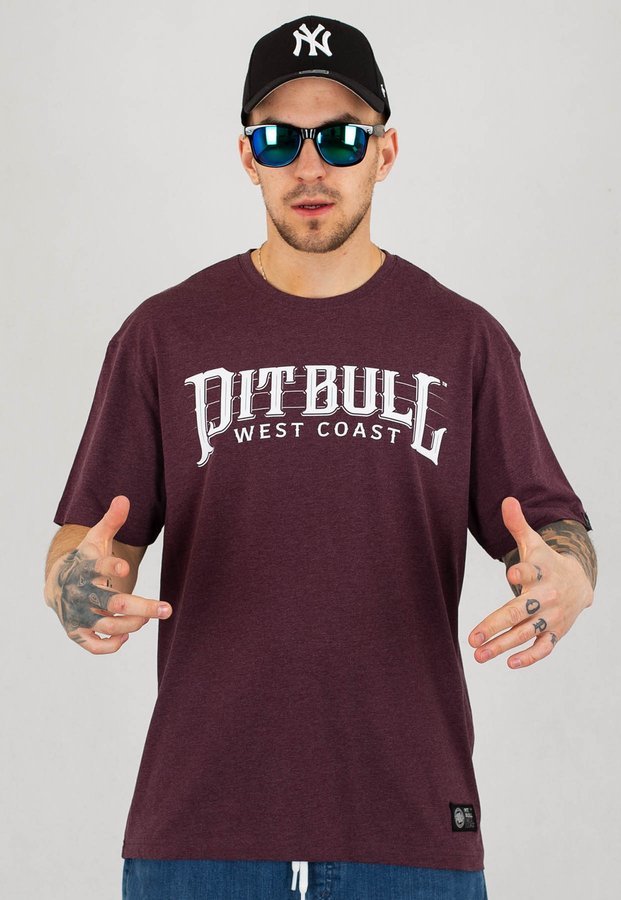 T-shirt Pit Bull Basic Fast bordowy melanż
