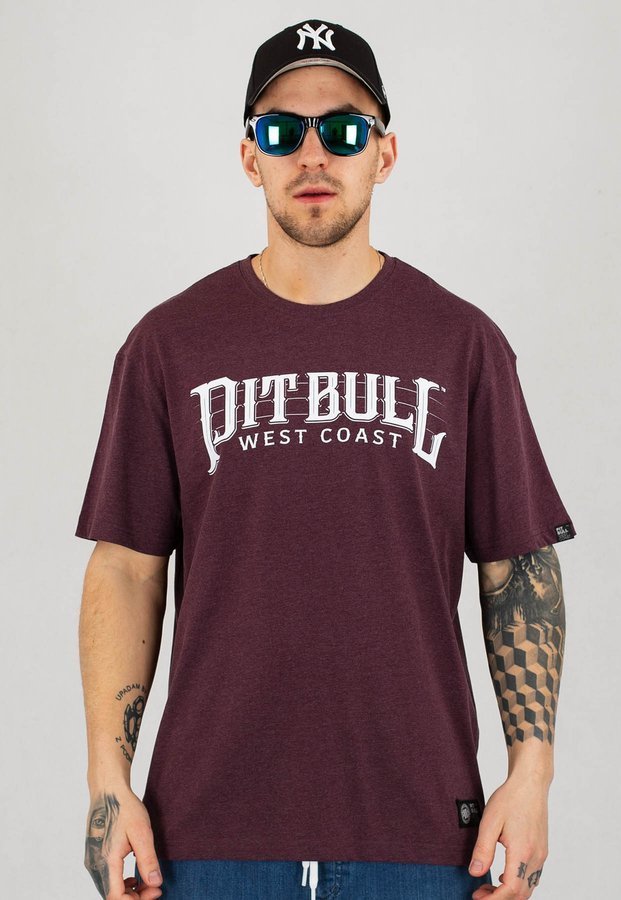 T-shirt Pit Bull Basic Fast bordowy melanż