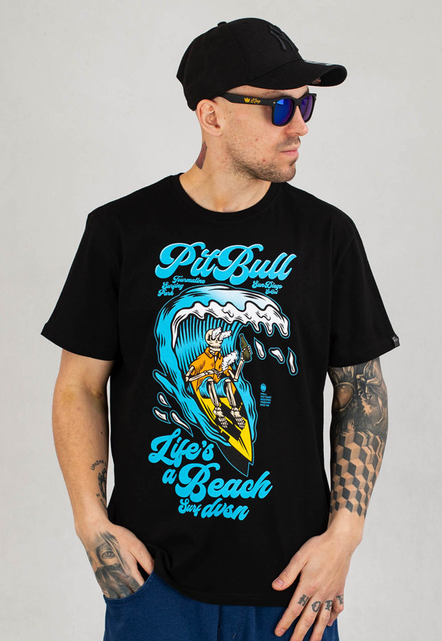 T-shirt Pit Bull Beach czarny