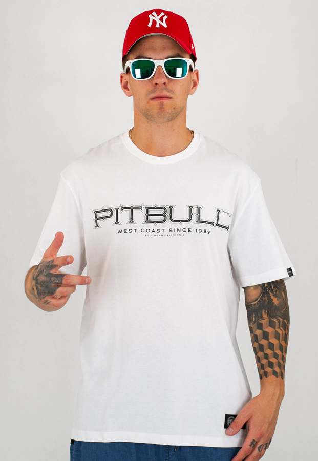 T-shirt Pit Bull Bedscript biały