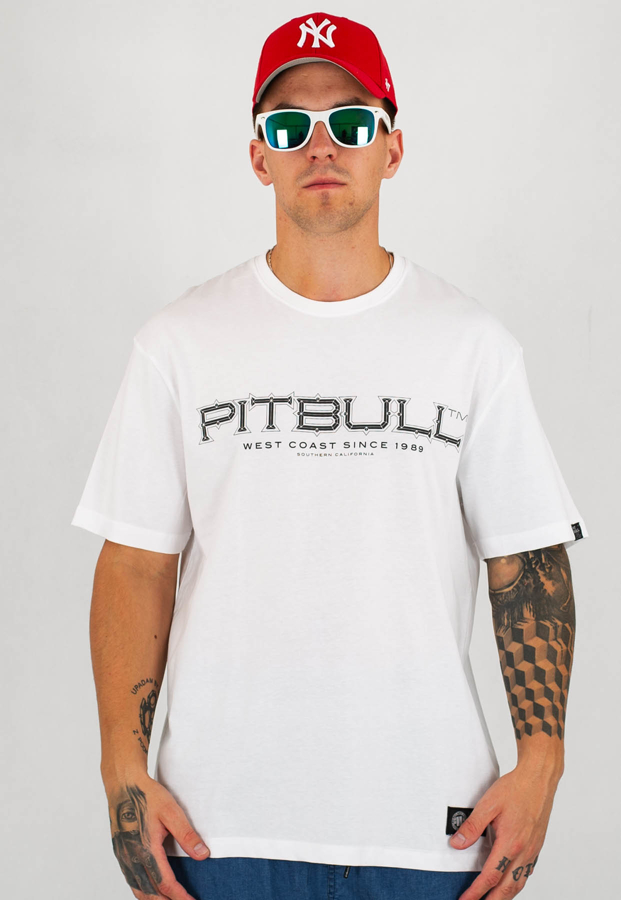 T-shirt Pit Bull Bedscript biały
