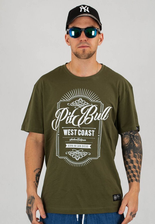T-shirt Pit Bull Beer oliwkowy