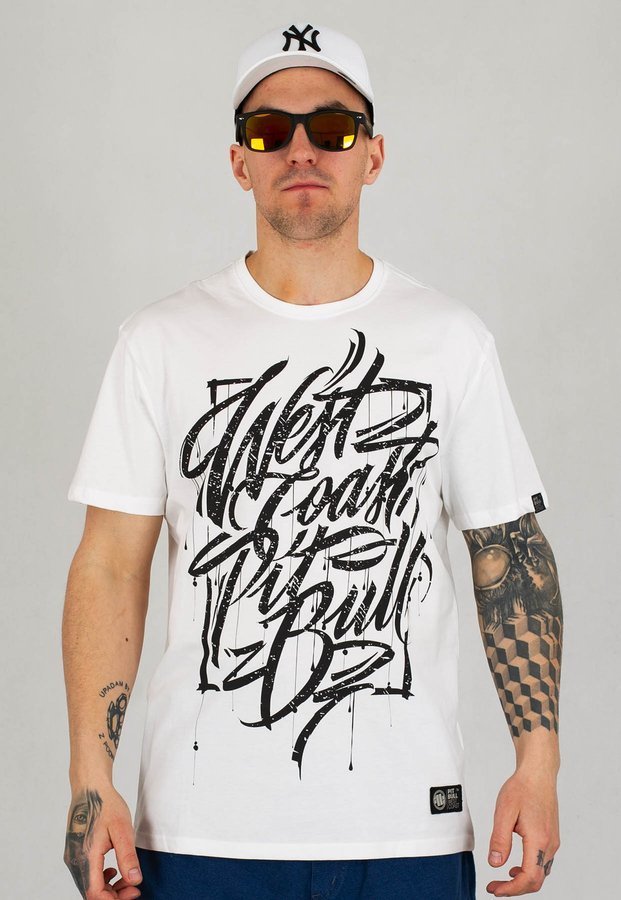 T-shirt Pit Bull Blood biały