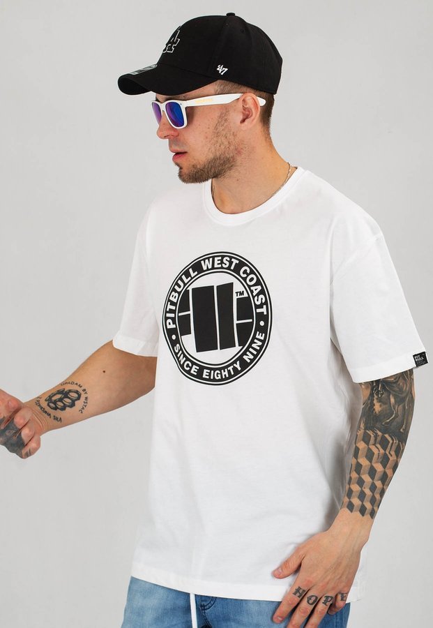 T-shirt Pit Bull Chest Logo biały