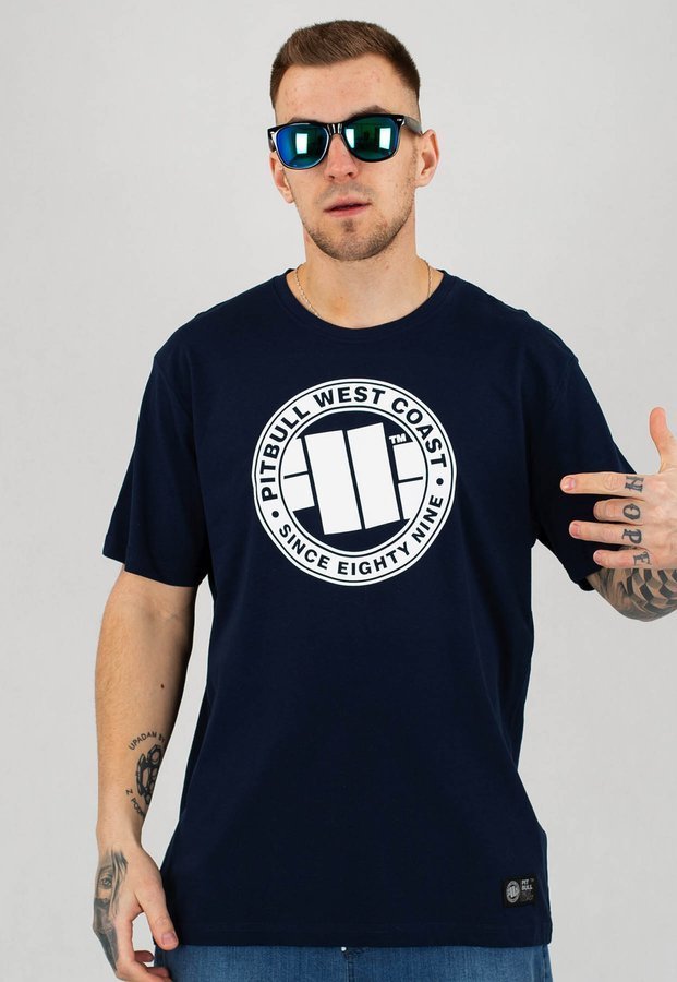 T-shirt Pit Bull Chest Logo granatowy