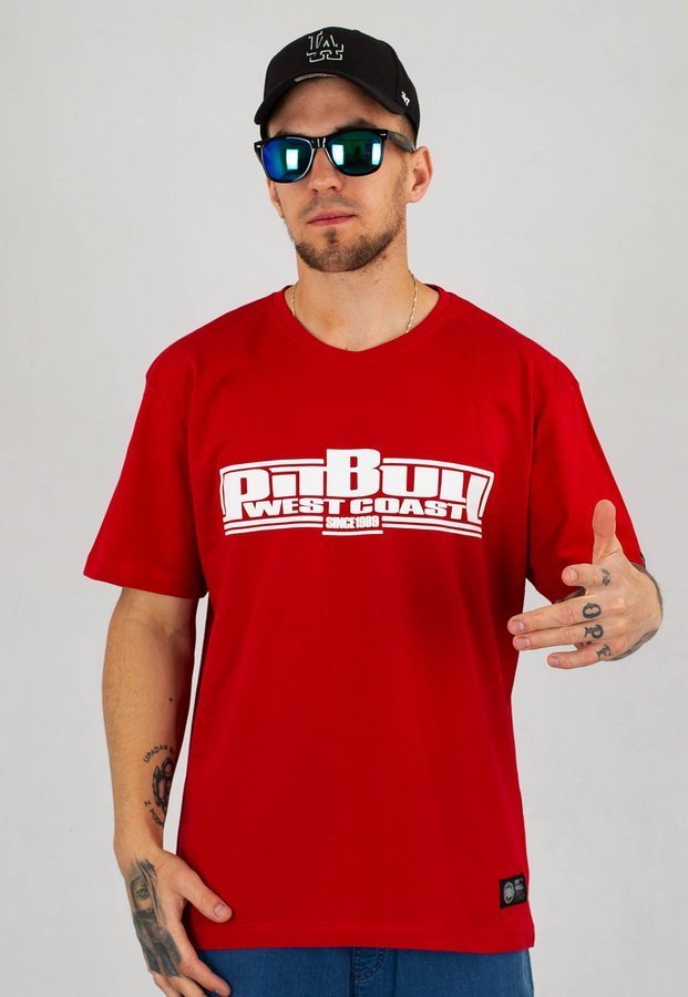 T-shirt Pit Bull Classic Boxing czerwony