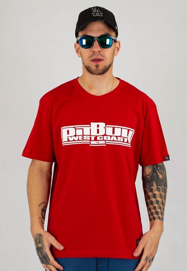 T-shirt Pit Bull Classic Boxing czerwony