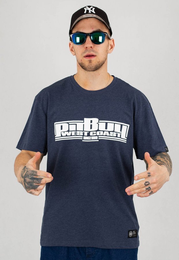 T-shirt Pit Bull Classic Boxing granatowy melanż